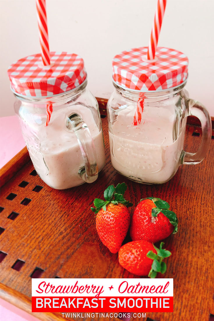 Healthy Strawberry Oatmeal Breakfast Smoothie | Fresh Strawberry ...
